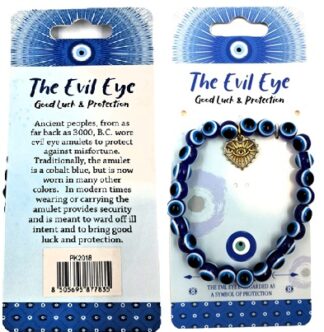 Hamsa Evil Eye Bracelet with Heart Shaped Charm
