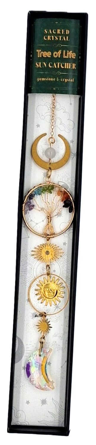 Sacred Crystal Tree of Life Suncatcher - Chakra Crystals